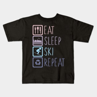 Eat Sleep Ski Repeat Kids T-Shirt